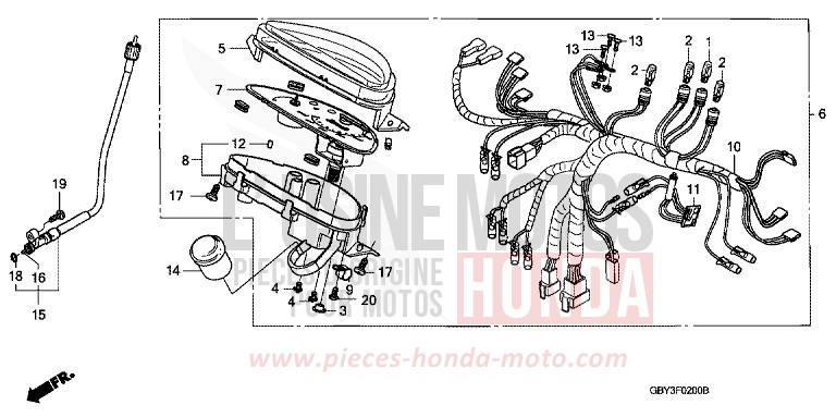 DREHZAHLMESSER von CB1300 Super Bold'or ABS PASTA GREEN (GY108) von 1998